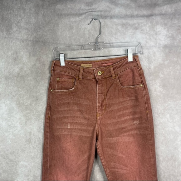 Pilcro x Anthropologie The Vintage Straight Distressed Jeans In Red Size 27 - Picture 10 of 12